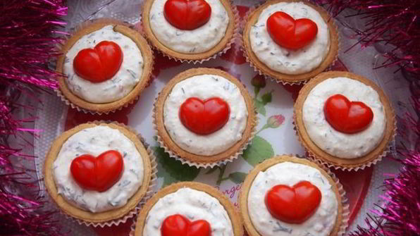 тарталетки красное сердце