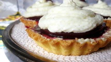 Тарталетки с малиновым желе и рисовым кремом