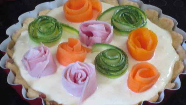 тарталетки с овощами и йогуртовой заливкой