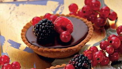 Тарталетки с шоколадным ганашем