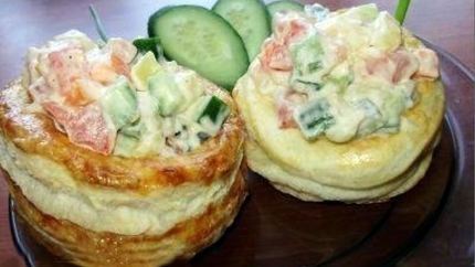 Волованы — тарталетки из слоеного теста