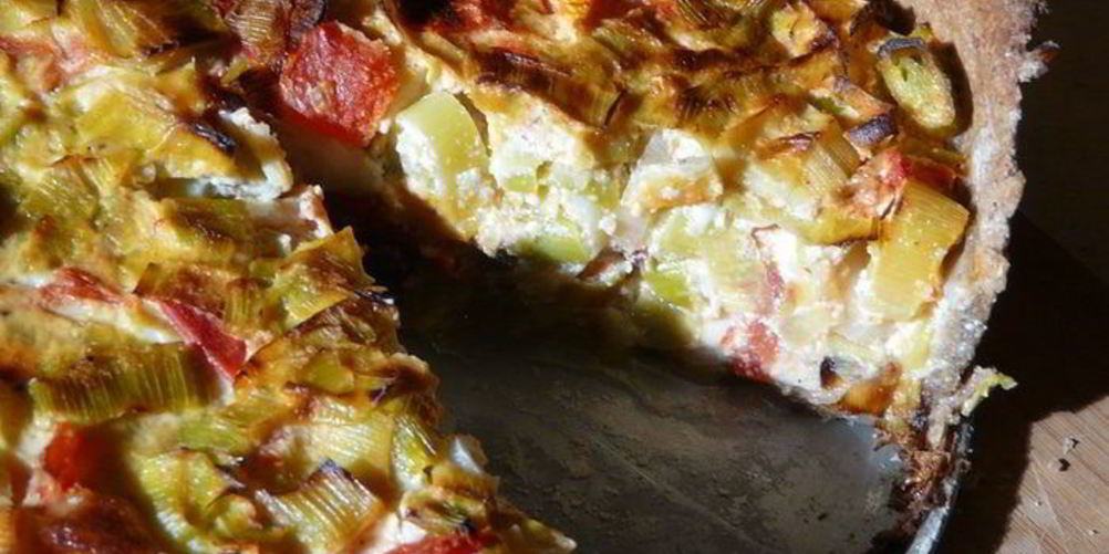 Рецепт тарта из порея и овечьего сыра