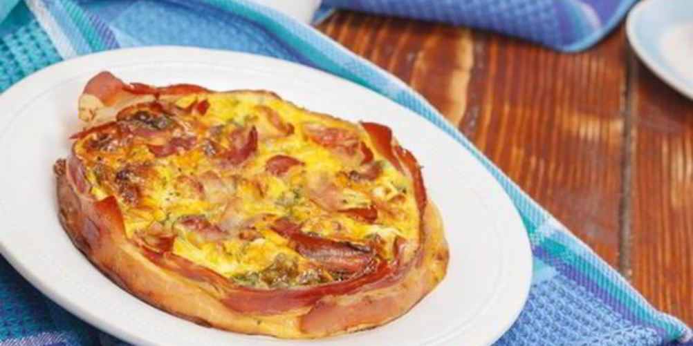 Рецепт тарт татен с грибами, зеленой фасолью и беконом