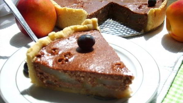 тарт творожный груши в шоколаде