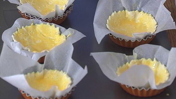 тарты с раковыми шейками и зеленью