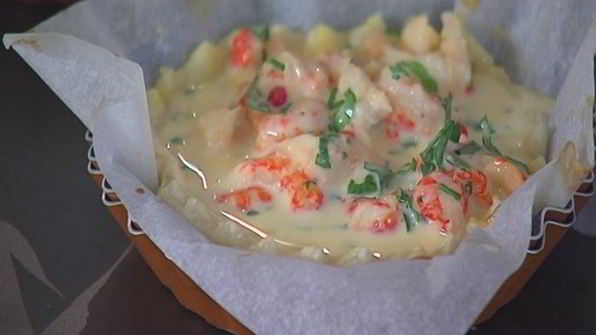 тарты с раковыми шейками и зеленью