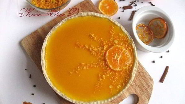 творожный тарт с мандариновым соусом
