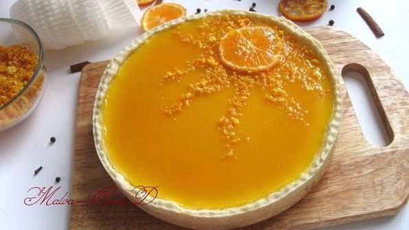 творожный тарт с мандариновым соусом