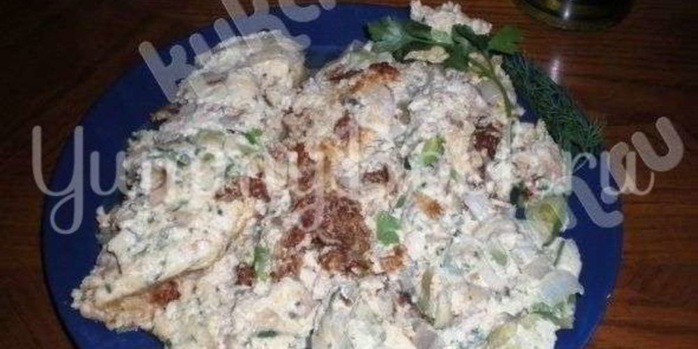 Рецепт яичницы с грибами и лососем по-калифорнийски