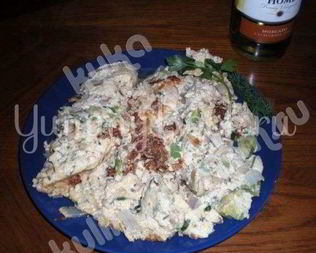 Яичница с грибами и лососем по-калифорнийски