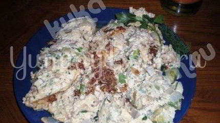 Яичница с грибами и лососем по-калифорнийски