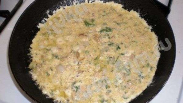 яичница с грибами и лососем по-калифорнийски