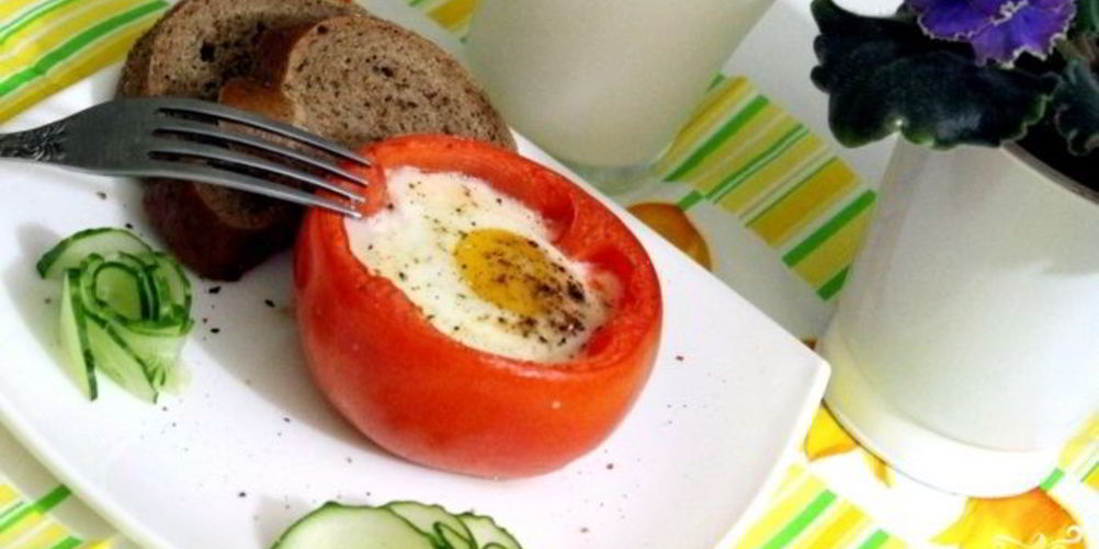 Рецепт яичницы в помидорах в духовке