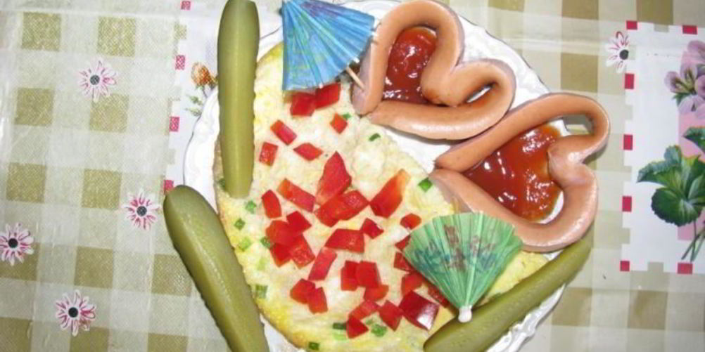 Рецепт завтрака на двоих яичница сердечком