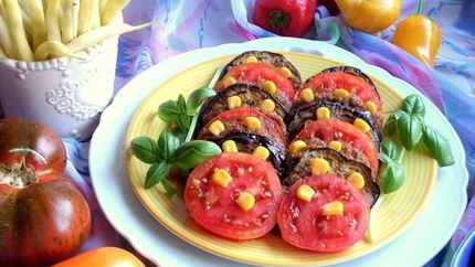 Закуска из баклажанов с помидорами