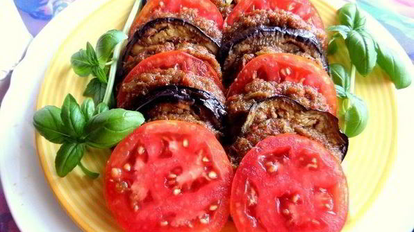 закуска из баклажанов с помидорами