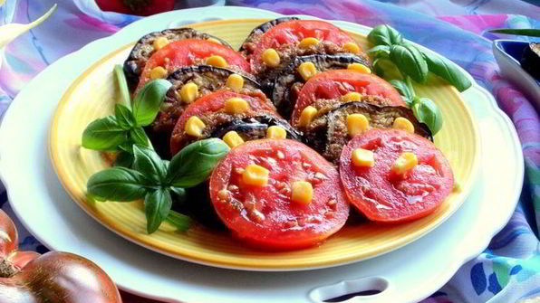 закуска из баклажанов с помидорами