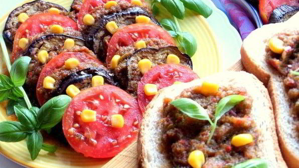 закуска из баклажанов с помидорами