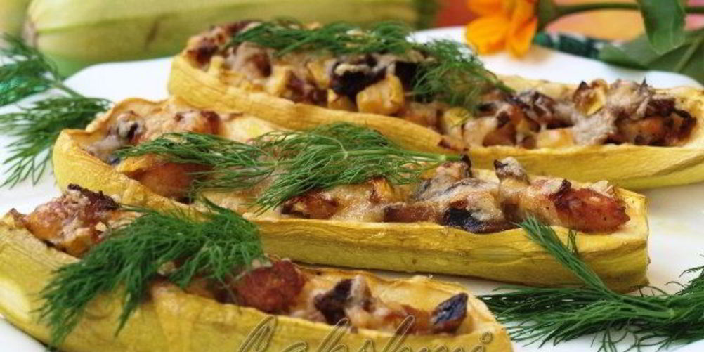 Рецепт лодочек из кабачков с жульеном и курицей