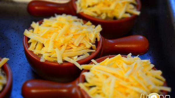 жульен с вешенками и баклажанами