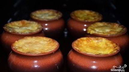 Жульен со свининой и картошкой