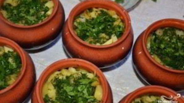 жульен со свининой и картошкой