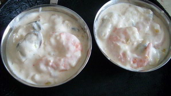 жюльен с креветками и мидиями